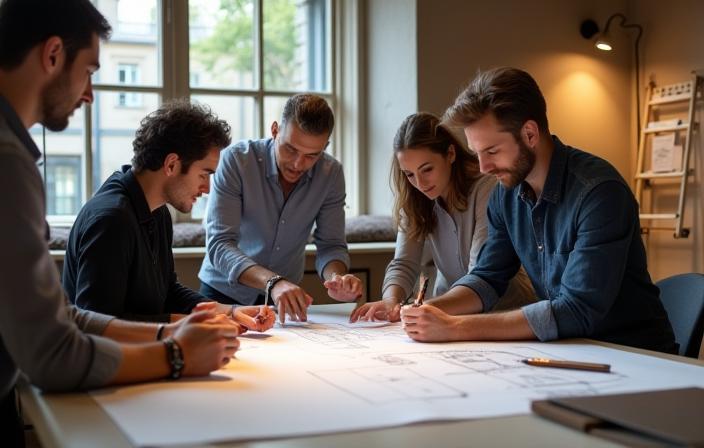 Il team di CucineNovità al lavoro durante la progettazione di una cucina su misura